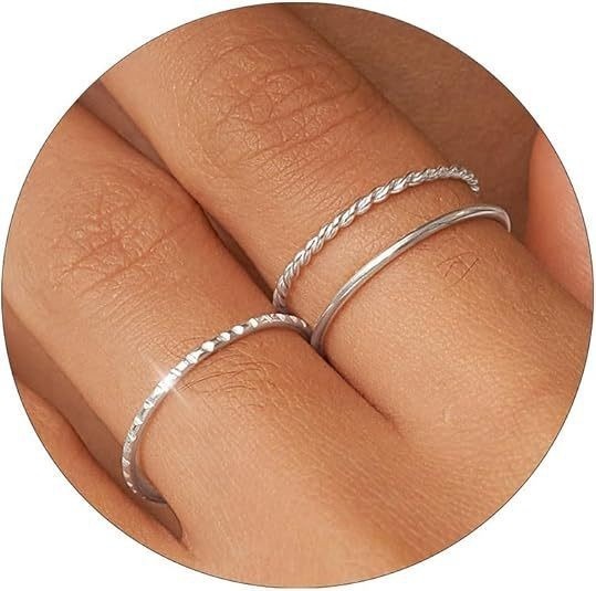 18K Gold / 18K White Gold Minimal Stacking Ring Collection | Everyday Essential
