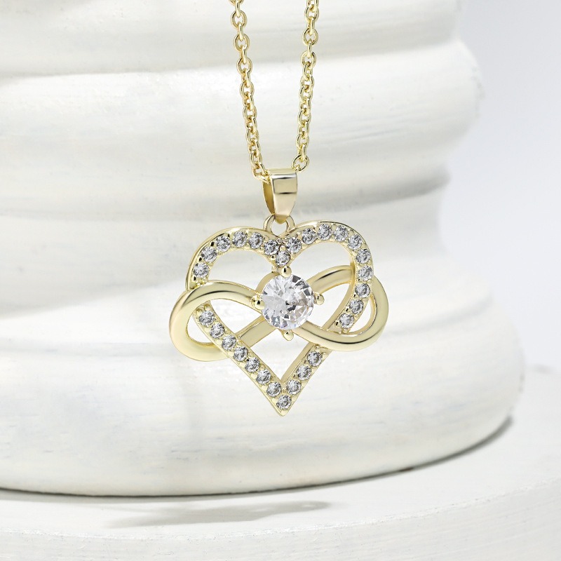 18K Gold Plated Infinity Heart Pendant Necklace | Symbol of Eternal Love