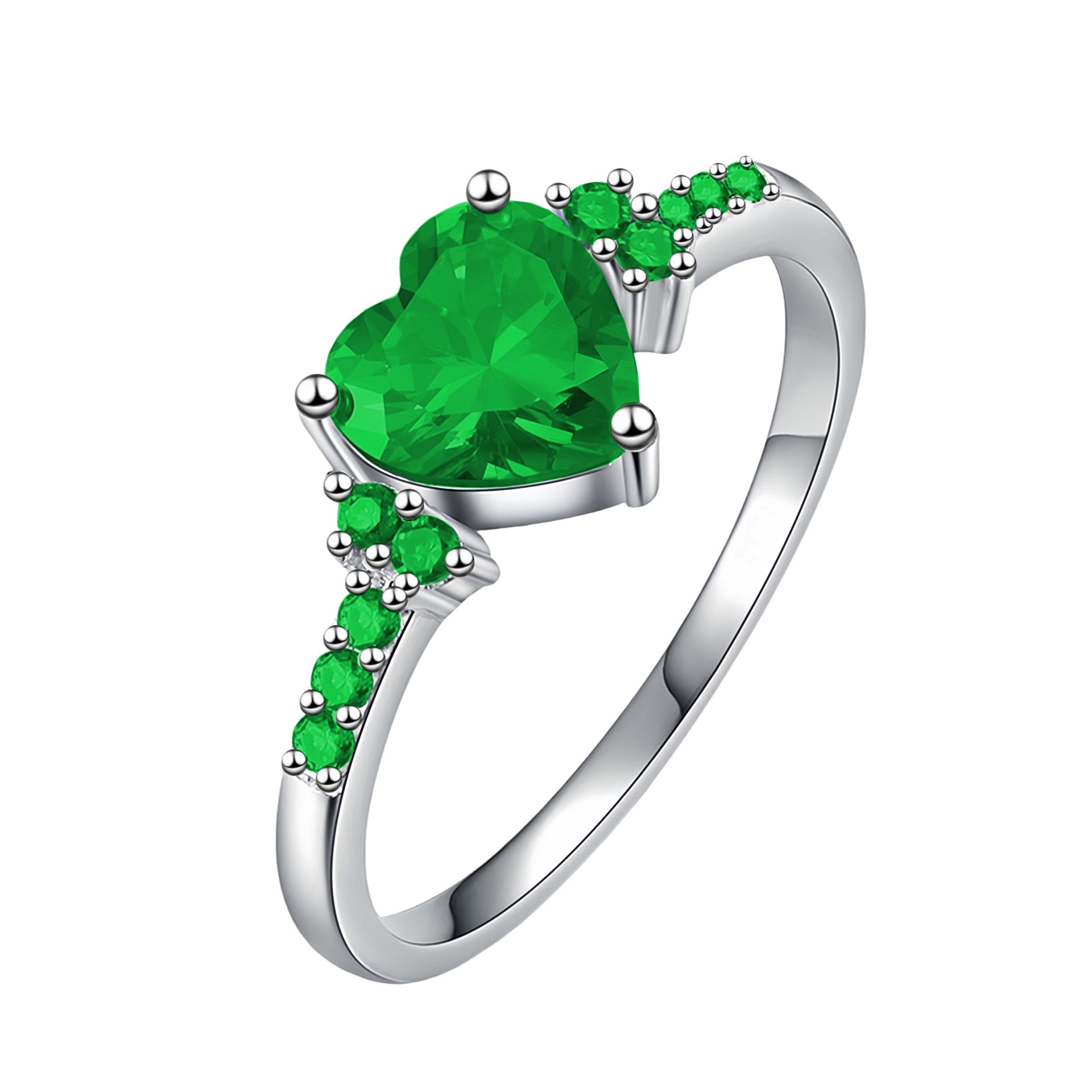 Heart of Color S925 Sterling Silver Heart Gemstone Ring