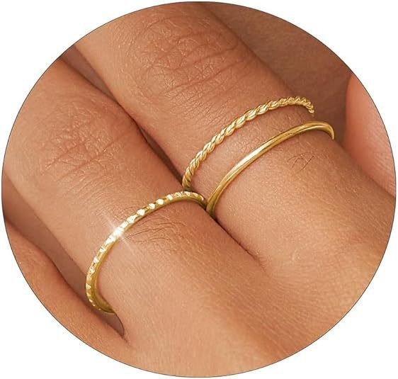 18K Gold / 18K White Gold Minimal Stacking Ring Collection | Everyday Essential