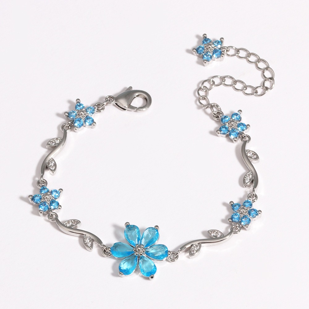 Bloom Sparkle Two-Tone Zircon Flower Bracelet