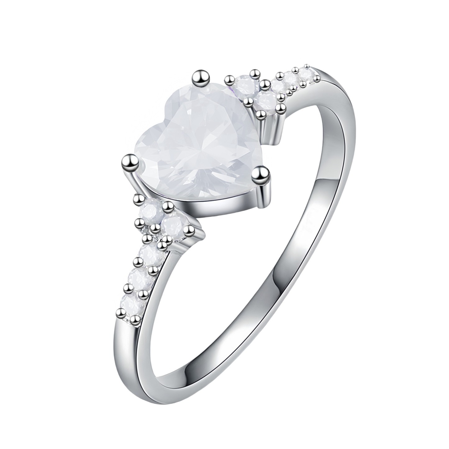 Heart of Color S925 Sterling Silver Heart Gemstone Ring