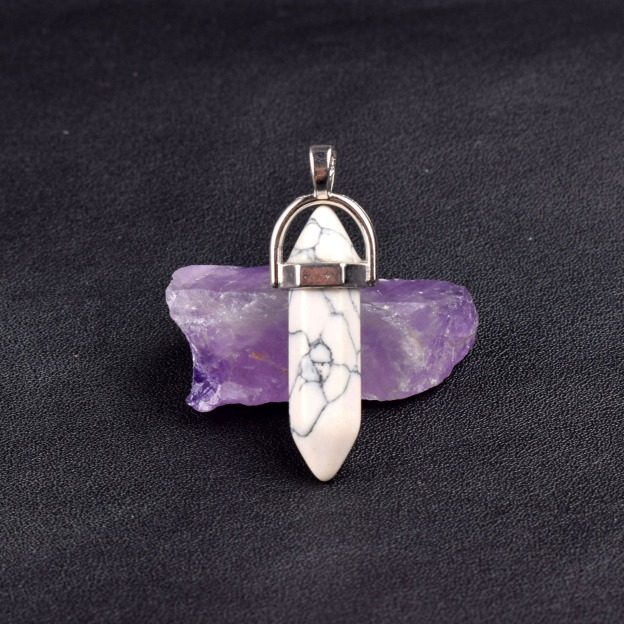 Natural Energy Crystal Point Pendant 2-Piece Set Multi-Color Healing Stone Niche Jewelry
