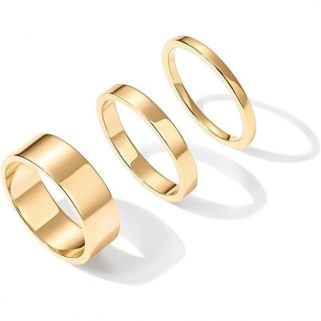 18K Gold / 18K White Gold Minimal Stacking Ring Collection | Everyday Essential