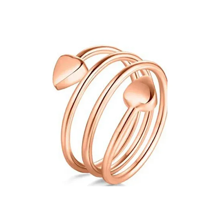 Elegant copper ring with magnetic heart