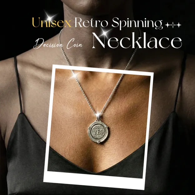 Unisex Retro Spinning Decision Coin Necklace