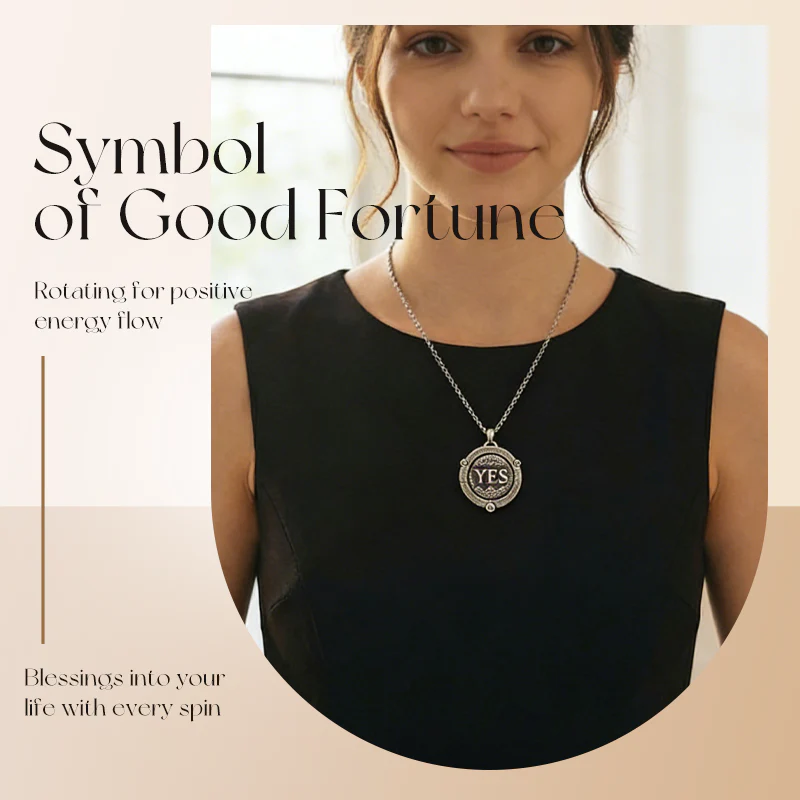 Unisex Retro Spinning Decision Coin Necklace