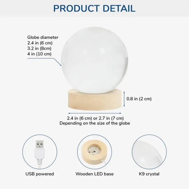 Personalised Memorial Crystal Ball Lamp with Photo