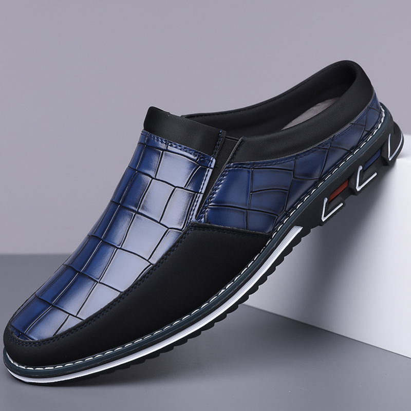 Men's Fashion Calfskin Leather Slippers