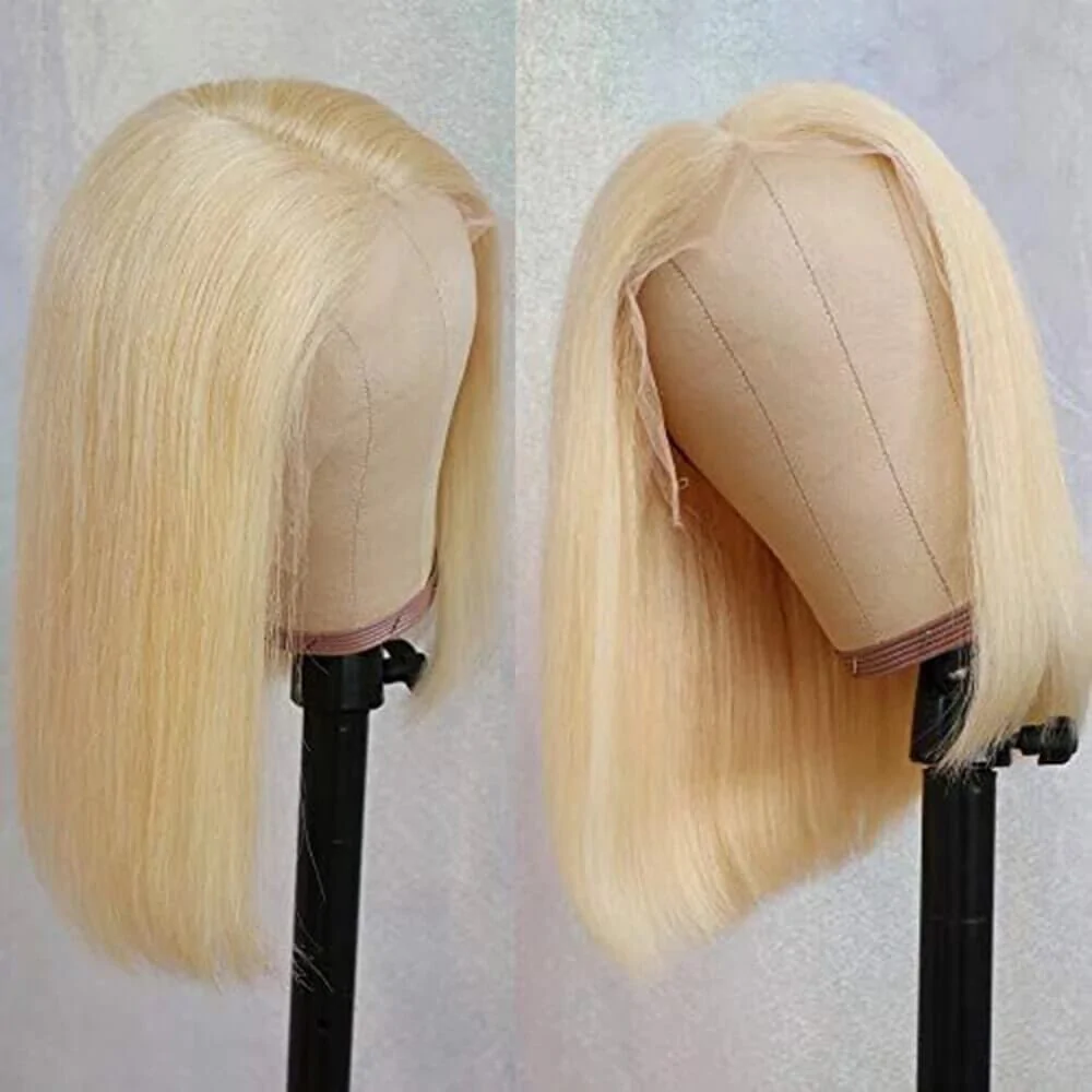 10" Premium Synthetic #613 Blonde Frontal Bob Wig – Glueless HD Lace