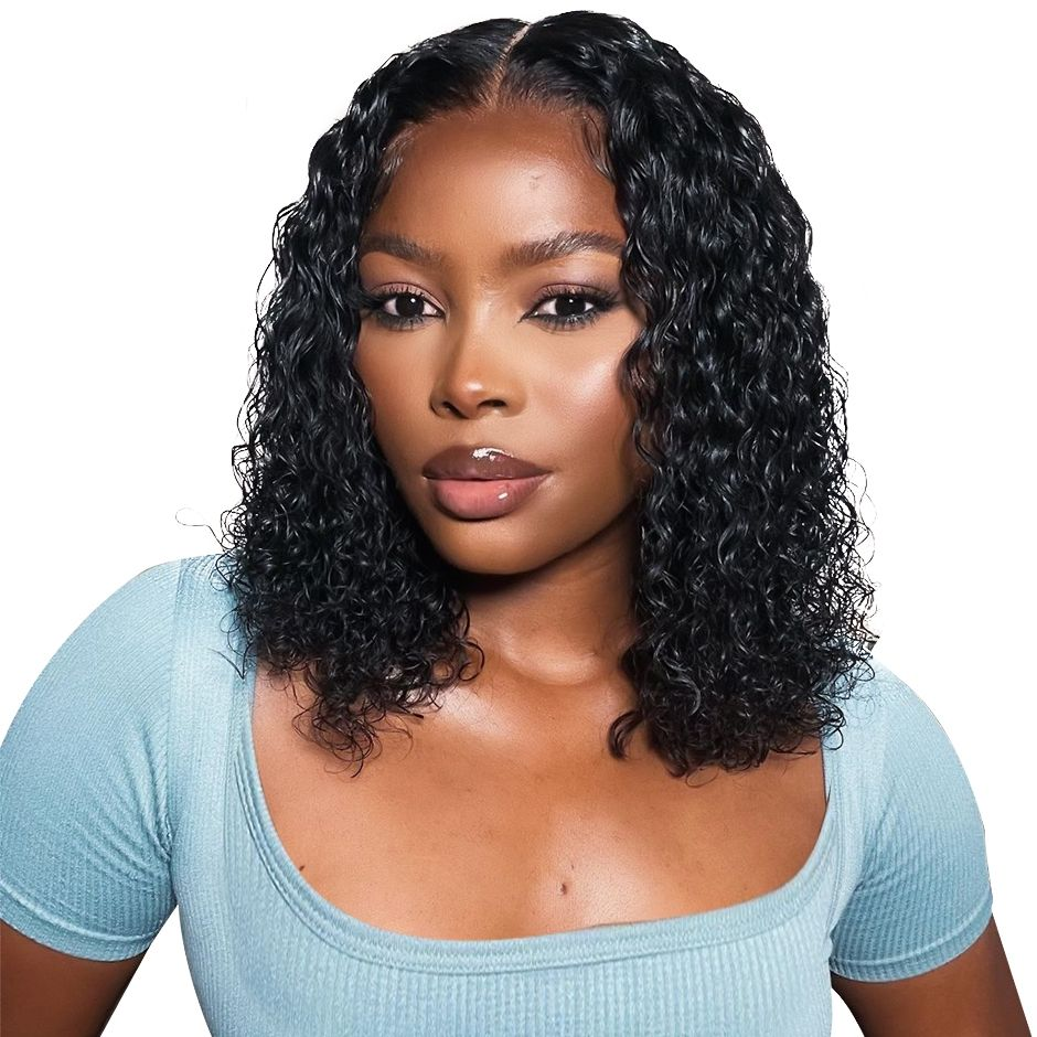 Water Wave Full Frontal Curls  Synthetic Hair Brazilian Hair Wig - 18 cm