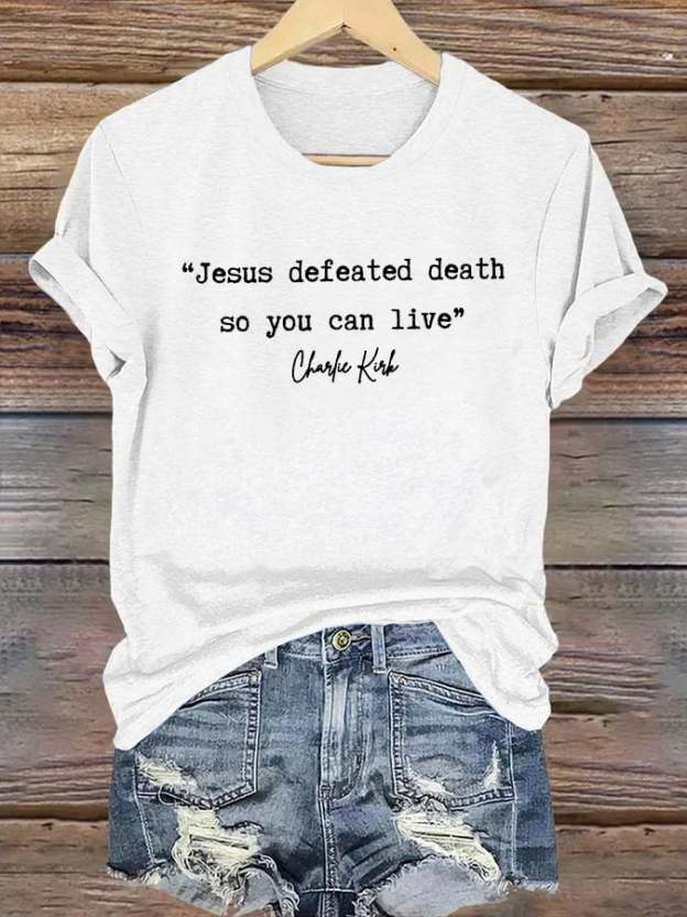 Women'S Jesus Conquered Death, So You Can Live American Hero Print T-Shirt-TP MERCH