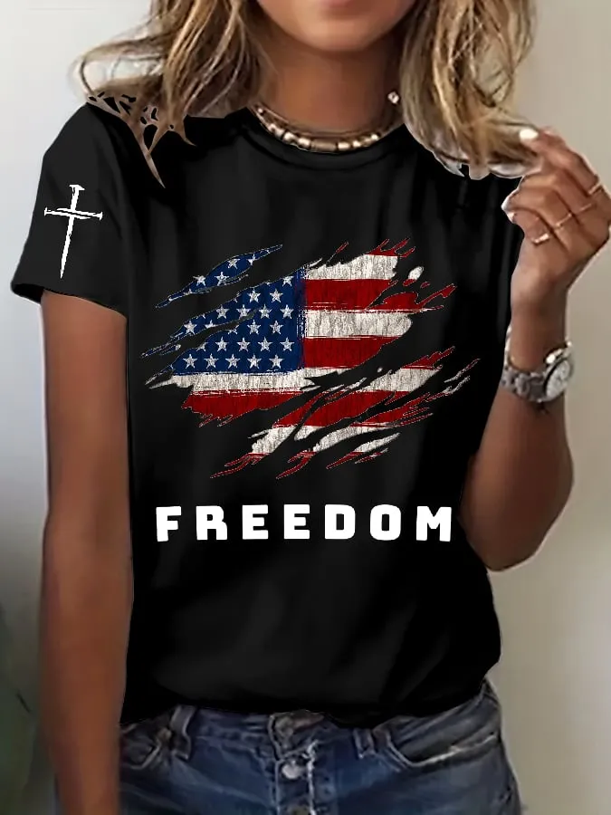 Freedom & Faith Printed T-shirt-TP MERCH
