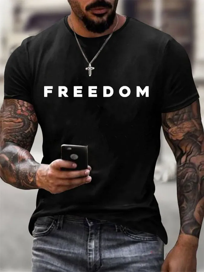 Men's Commemorative Freedom Printed T-Shirt-TP MERCH