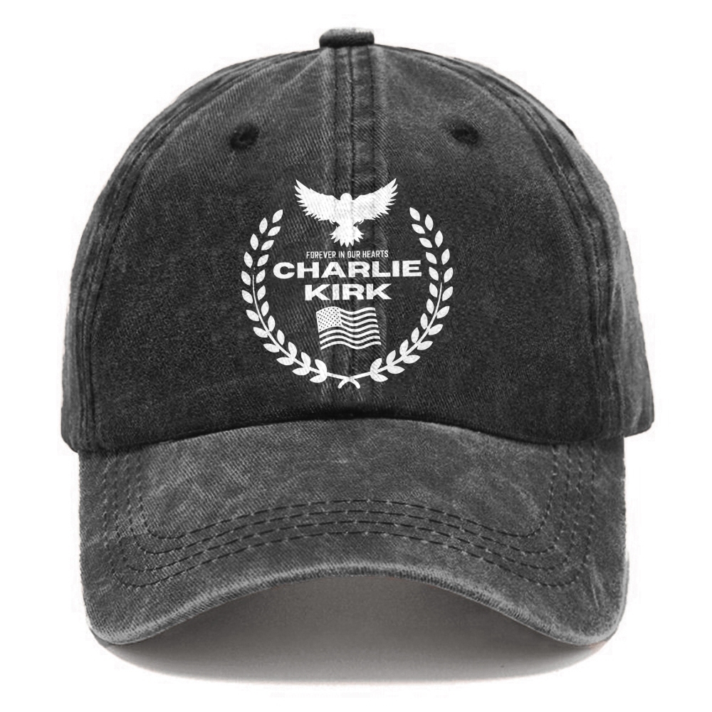 Unisex Forever In Our Hearts Print Washed Hat-TP MERCH