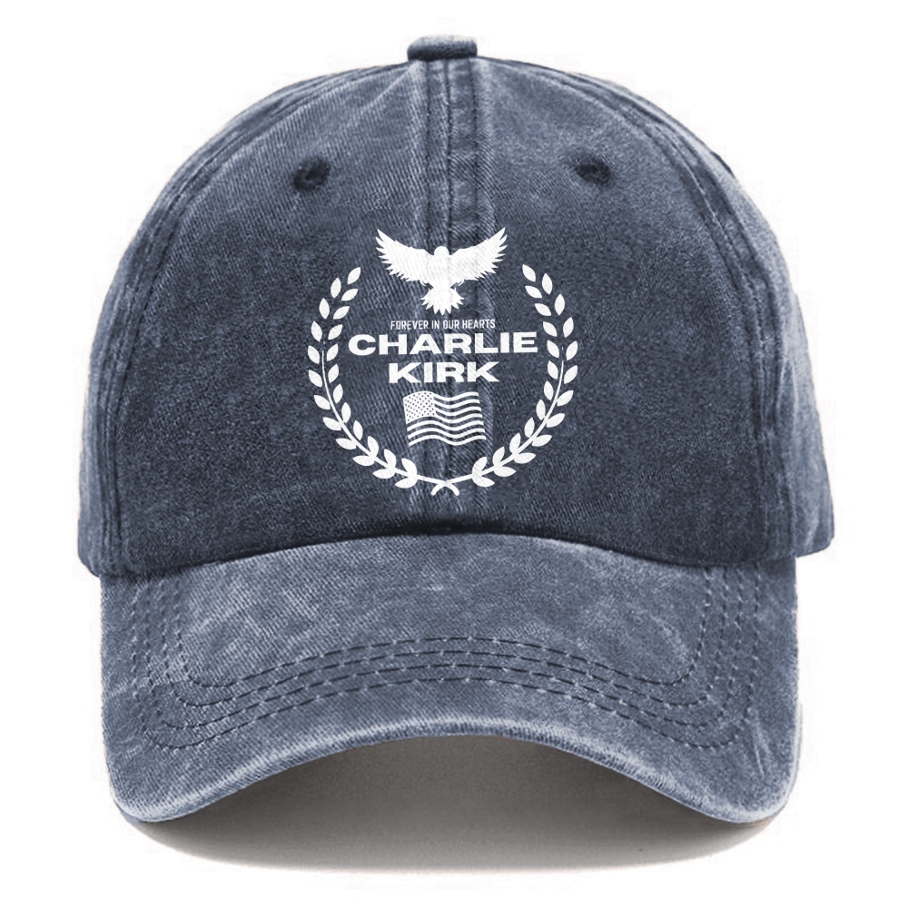 Unisex Forever In Our Hearts Print Washed Hat-TP MERCH