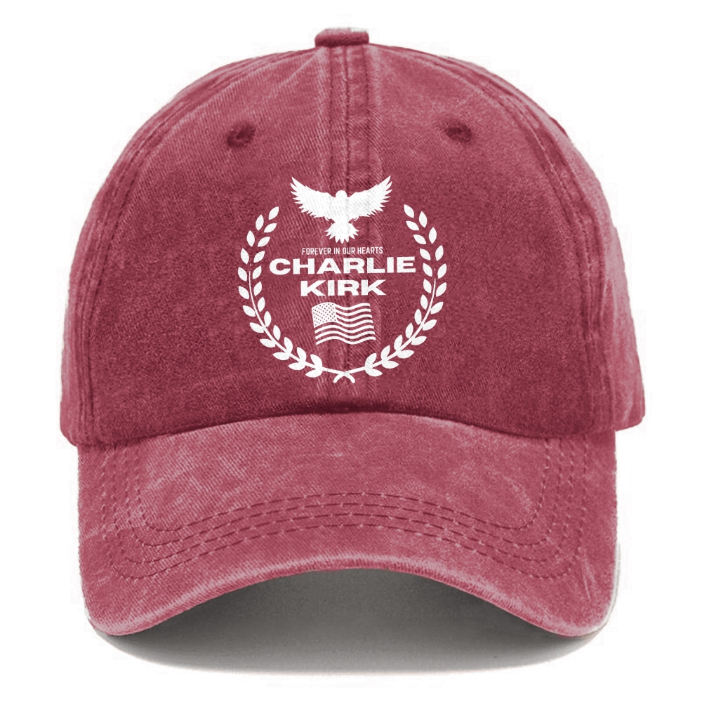 Unisex Forever In Our Hearts Print Washed Hat-TP MERCH