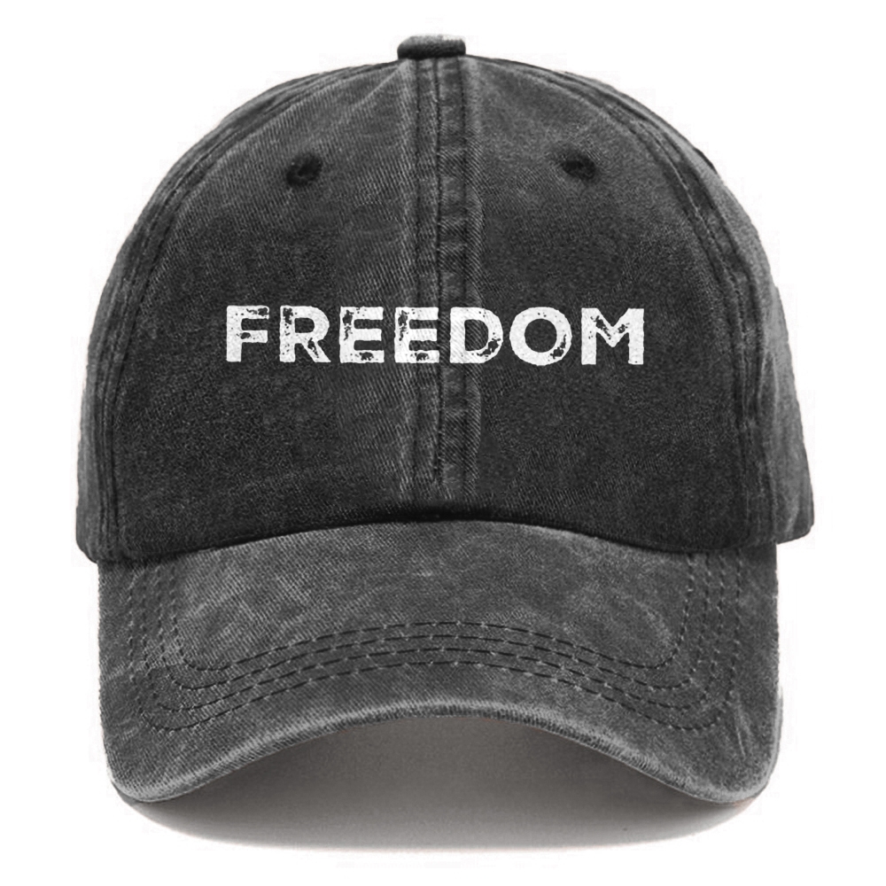 Unisex Freedom Print Washed Hat-TP MERCH