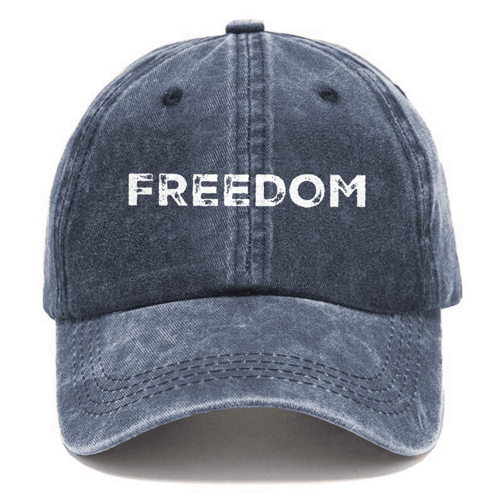 Unisex Freedom Print Washed Hat-TP MERCH