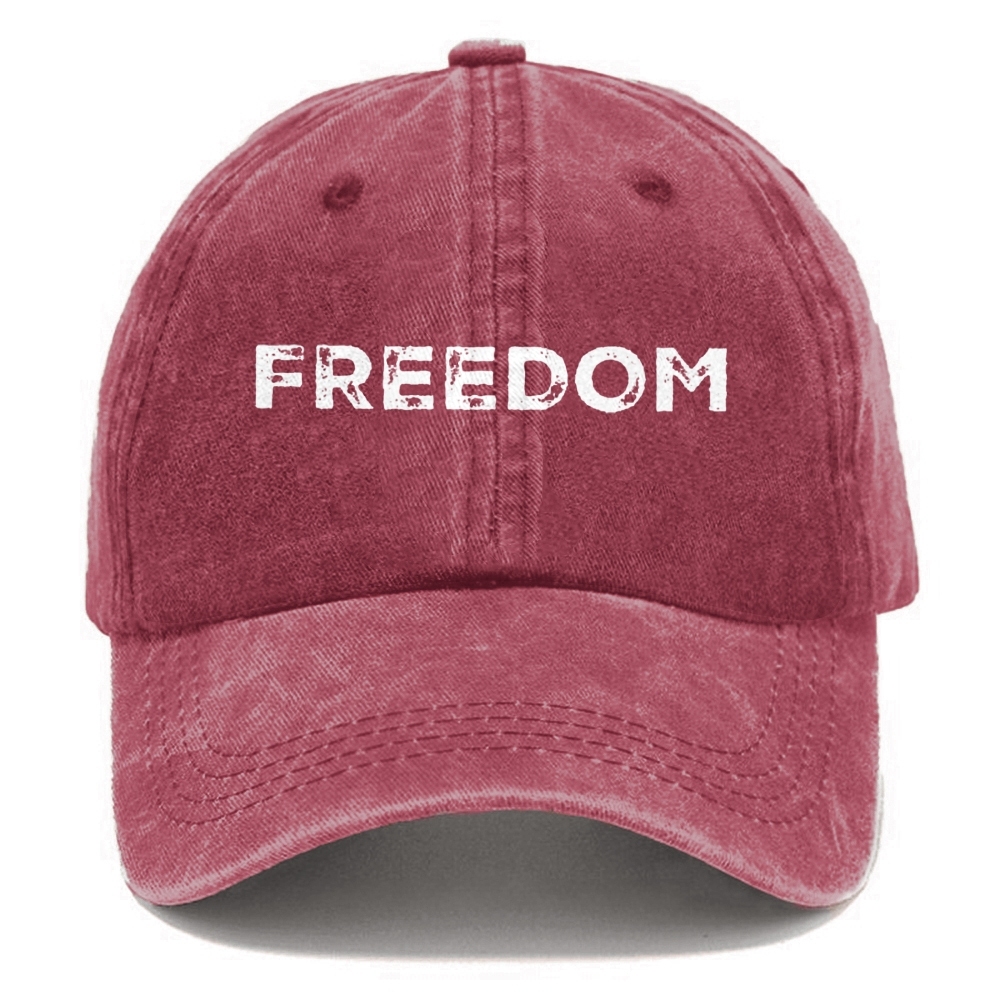 Unisex Freedom Print Washed Hat-TP MERCH