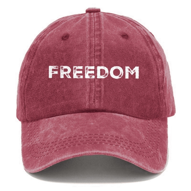 Unisex Freedom Print Washed Hat-TP MERCH