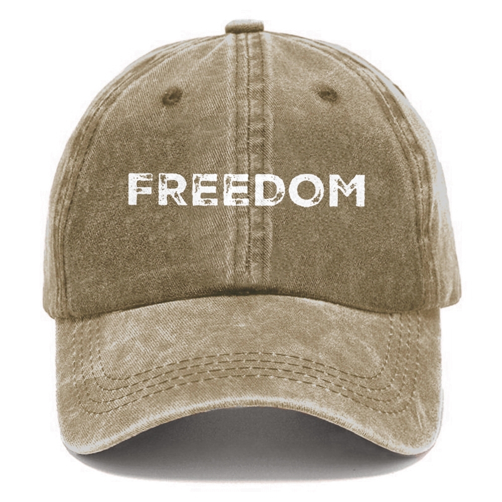 Unisex Freedom Print Washed Hat-TP MERCH