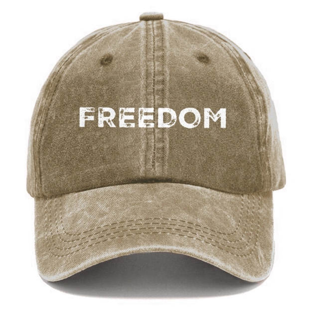 Unisex Freedom Print Washed Hat-TP MERCH