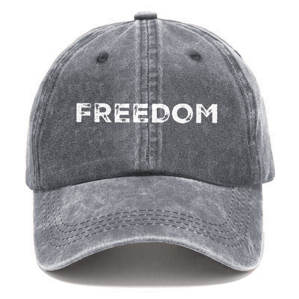 Unisex Freedom Print Washed Hat-TP MERCH
