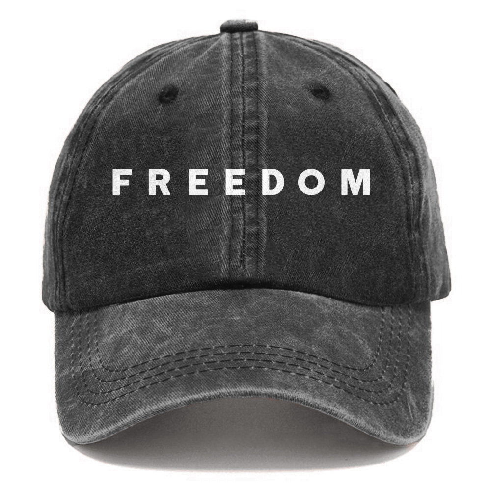 Unisex Freedom Print Washed Hat-TP MERCH
