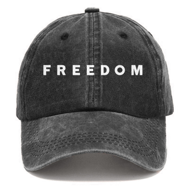 Unisex Freedom Print Washed Hat-TP MERCH