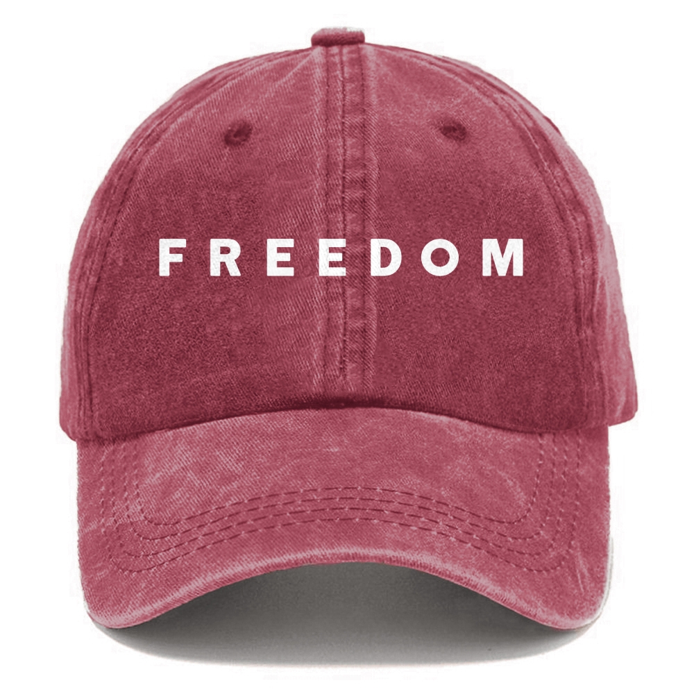Unisex Freedom Print Washed Hat-TP MERCH