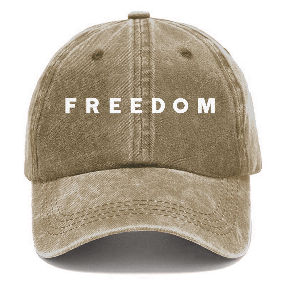 Unisex Freedom Print Washed Hat-TP MERCH