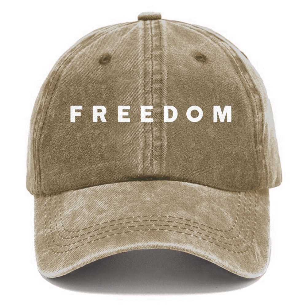 Unisex Freedom Print Washed Hat-TP MERCH