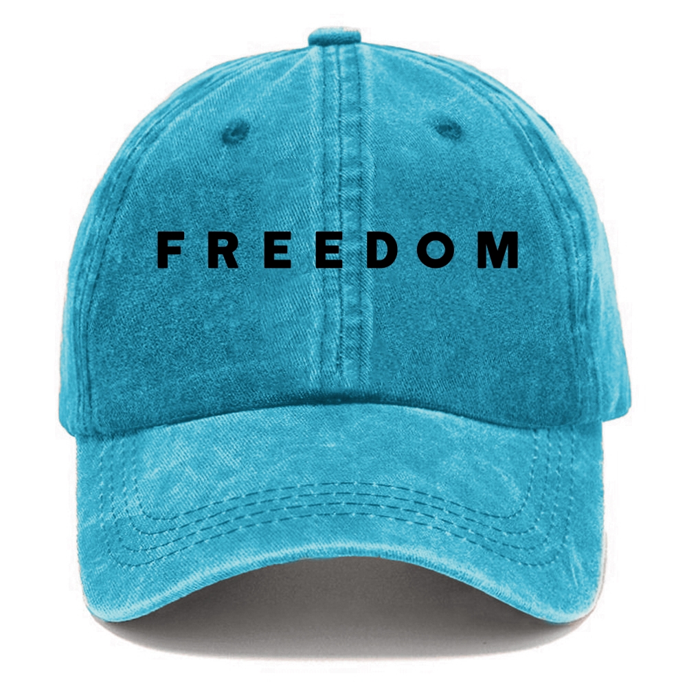 Unisex Freedom Print Washed Hat-TP MERCH
