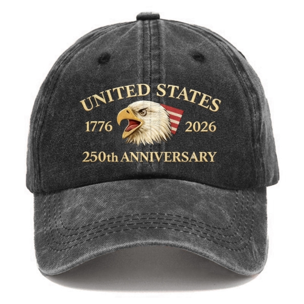 Unisex America 250th Anniversary Print Washed Hat-TP MERCH