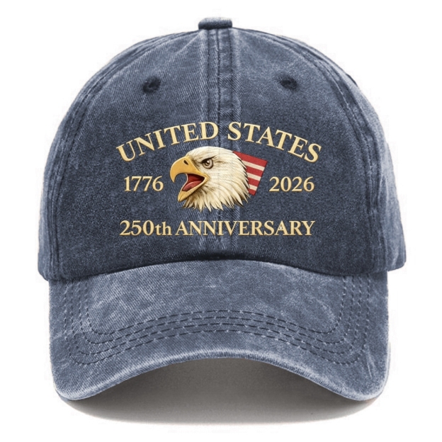 Unisex America 250th Anniversary Print Washed Hat-TP MERCH