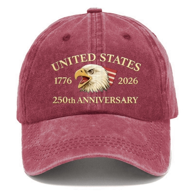 Unisex America 250th Anniversary Print Washed Hat-TP MERCH