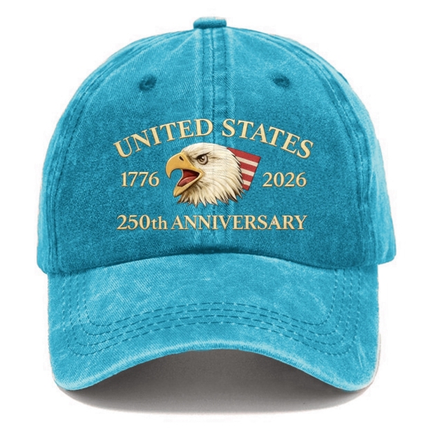 Unisex America 250th Anniversary Print Washed Hat-TP MERCH