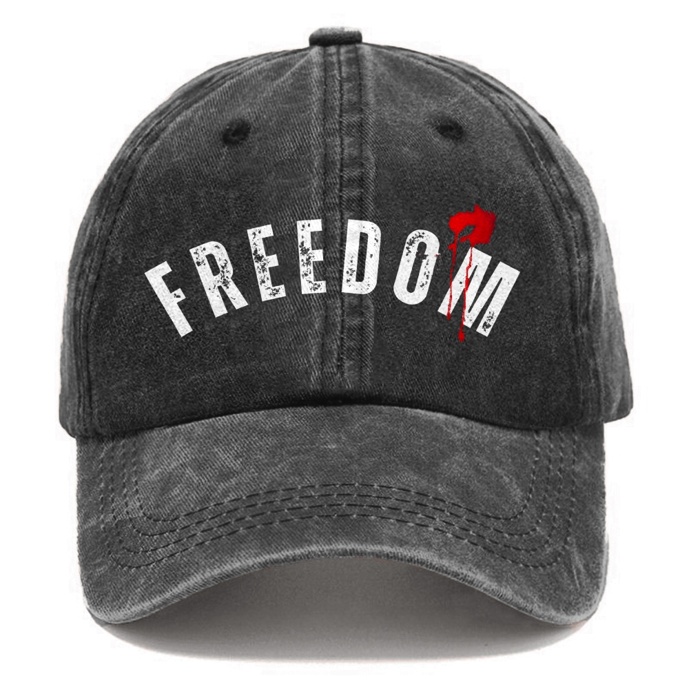 Unisex Freedom Print Washed Hat-TP MERCH