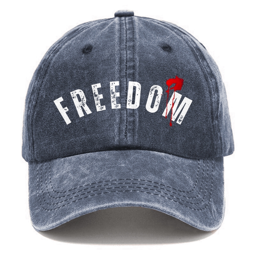 Unisex Freedom Print Washed Hat-TP MERCH