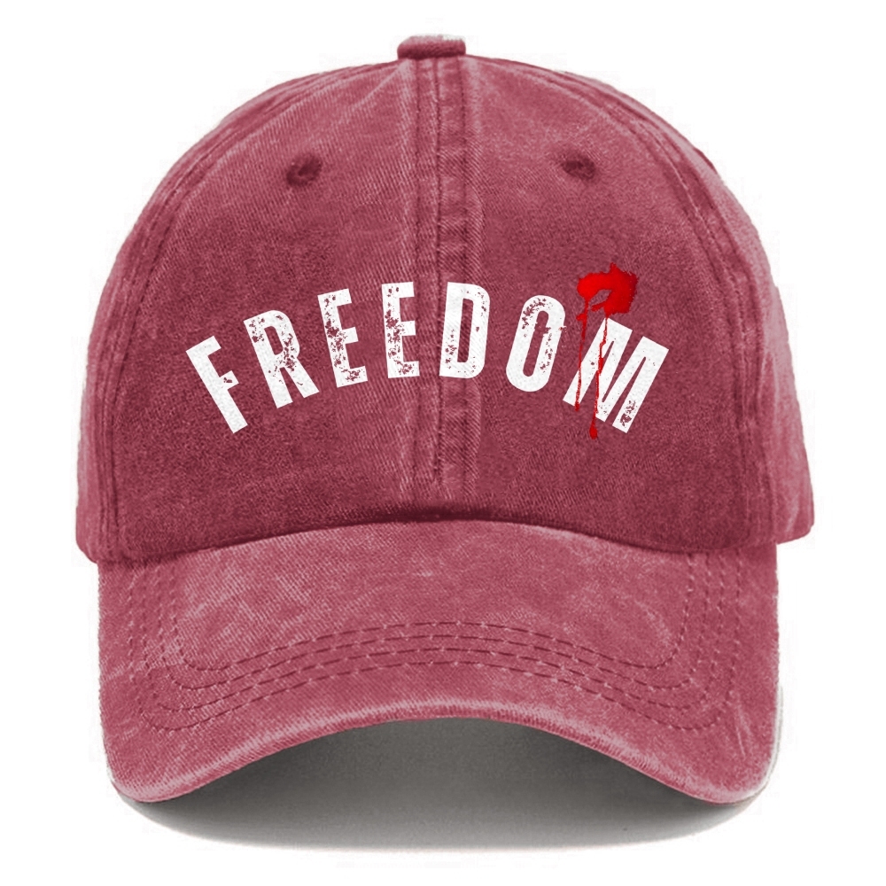 Unisex Freedom Print Washed Hat-TP MERCH