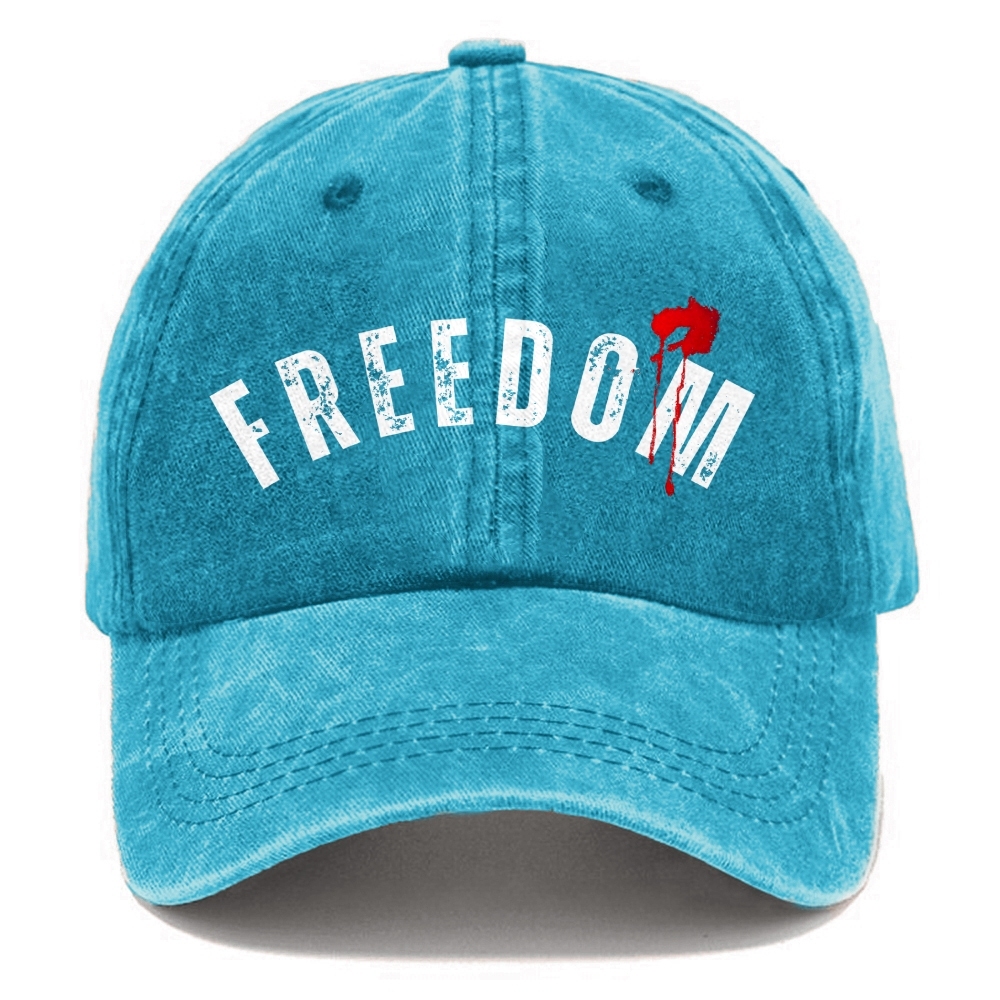 Unisex Freedom Print Washed Hat-TP MERCH