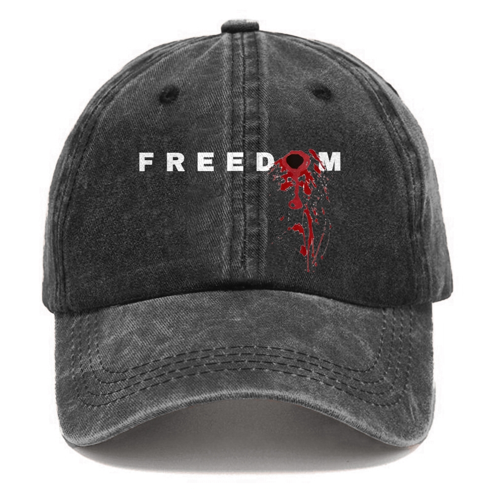 Unisex Freedom Print Washed Hat-TP MERCH