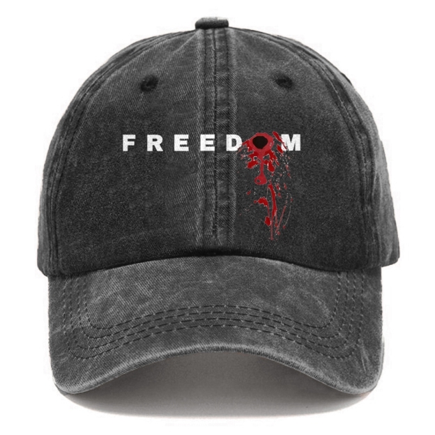 Unisex Freedom Print Washed Hat-TP MERCH
