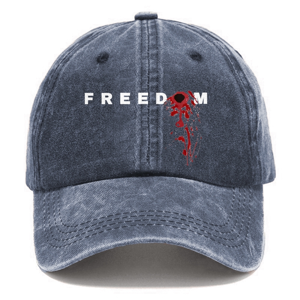 Unisex Freedom Print Washed Hat-TP MERCH