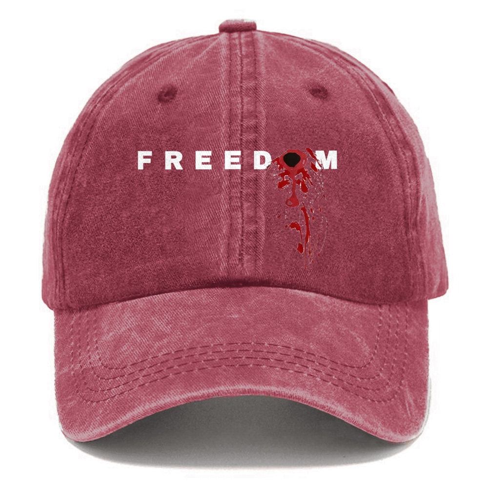 Unisex Freedom Print Washed Hat-TP MERCH