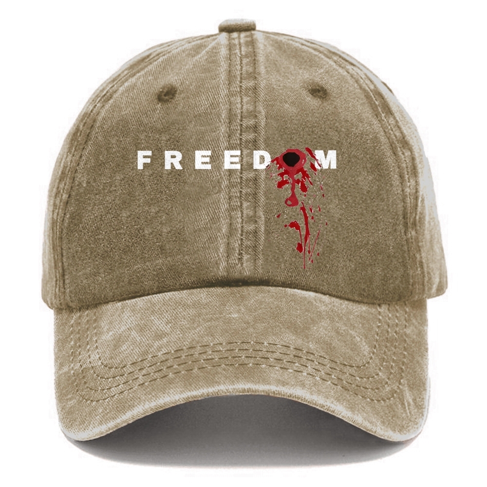 Unisex Freedom Print Washed Hat-TP MERCH