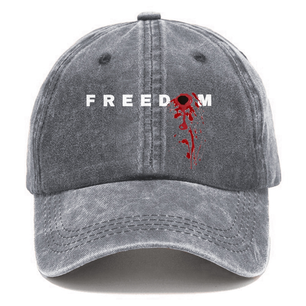 Unisex Freedom Print Washed Hat-TP MERCH