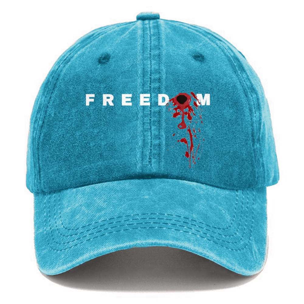 Unisex Freedom Print Washed Hat-TP MERCH