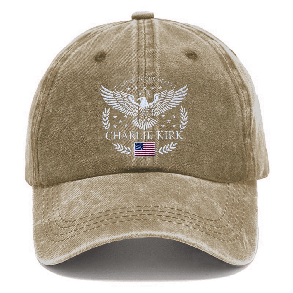 Unisex Forever In Our Hearts Print Washed Hat-TP MERCH